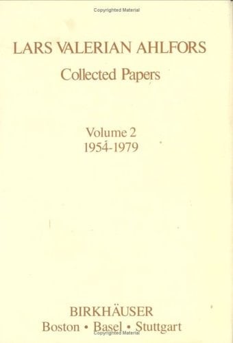 Lars Valerian Ahlfors: Collected Papers, 1929-1955