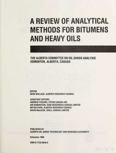 A Review of Analytical Methods for Bitumens and Heavy Oils