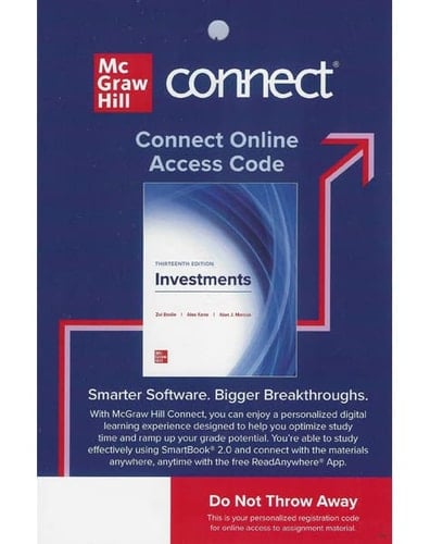 Connect Access Code Card for Investments, 13th edition