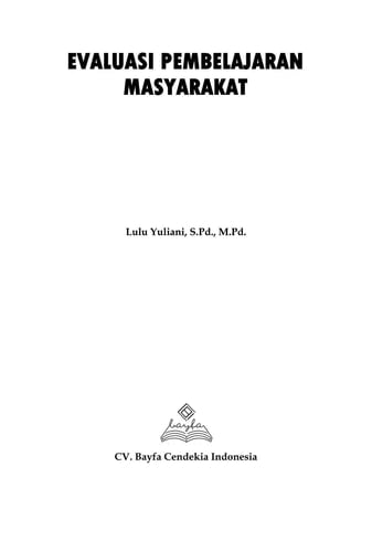 Evaluasi Pembelajaran Masyarakat