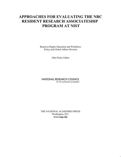 Approaches for Evaluating the NRC Resident Research Associateship Program at NIST