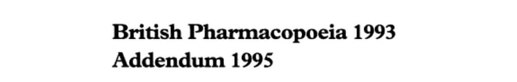British Pharmacopoeia 1993 Addendum 1995