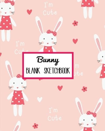 Bunny Blank Sketchbook Blank Drawing Book 8x10 100pages