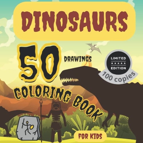 Coloring Dinosaurs - Big and Easy to Paint Designs for children's from 2 years old
