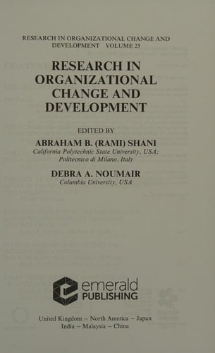 Research in Organizational Change and Development