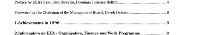 EEA Annual Report 1996
