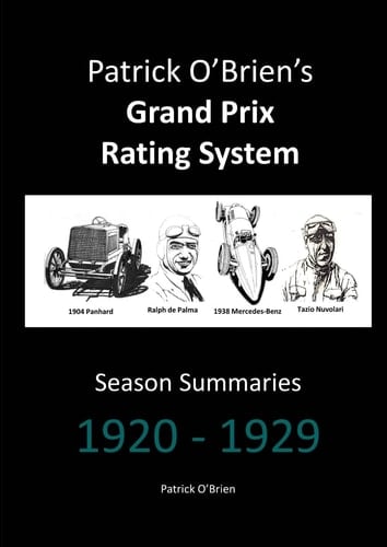 Patrick O'Brien's Grand Prix Rating System Season Summaries 1920-1929