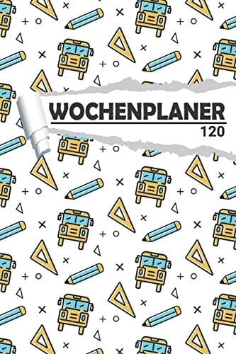 Wochenplaner mit Schulbus Eleganter Terminplaner I DIN A5 I 120 Seiten I Undatiert I Wochenkalender I Organizer für Schule, Uni und Büro