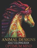 Animal Designs Adult Coloring Book Easy Relaxation and Stress Relieving
