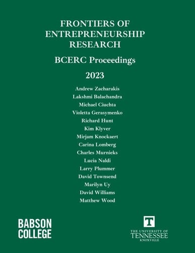 2023 Frontiers of Entrepreneurship Research BCERC Proceedings