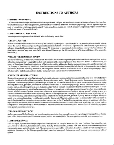 Educational Psychology Yesterday, Today, and Tomorrow: A Special Issue of Educational Psychologist