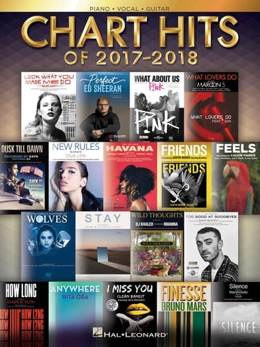 Chart hits of 2017-2018 : piano, vocal, guitar