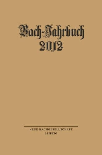 Bach-Jahrbuch 2012