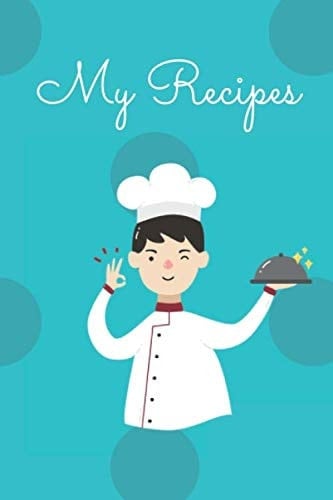 My Recipes blank cookbook minimalist design. Recipe Book to Write In