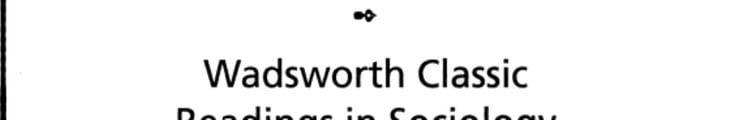 Wadsworth Classic Readings in Sociology