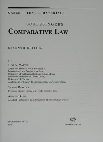 Comparative Law, 7th