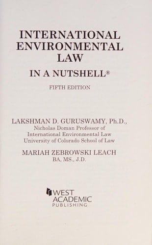 International Environmental Law in a Nutshell