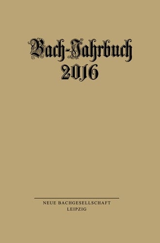 Bach-Jahrbuch 2016