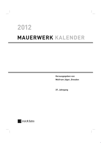 Mauerwerk-Kalender 2012