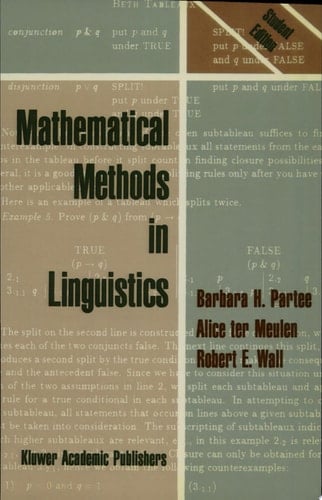 Mathematical Methods in Linguistics