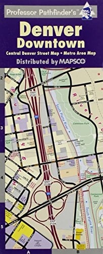 Professor Pathfinder's Denver Downtown Central Denver Street Map, Metro Area Map