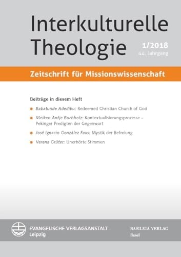 Interkulturelle Theologie Zeitschrift Fur Missionswissenschaft