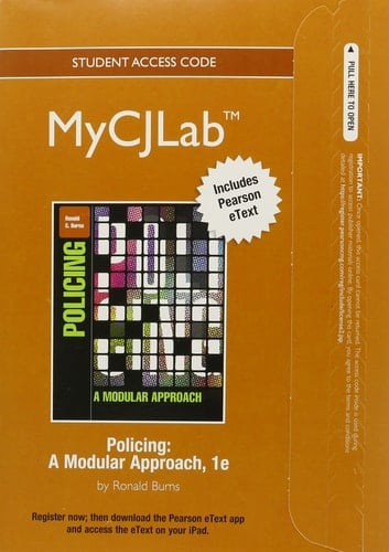 Policing Mycjlab With Pearson Etext Access Card A Modular Approach