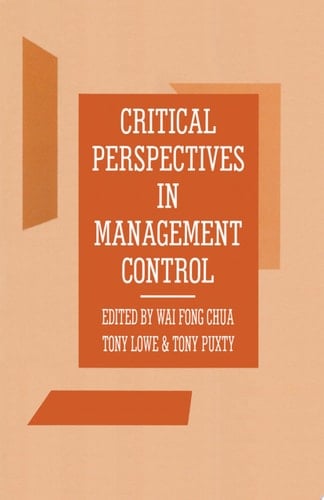 Critical Perspectives in Management Control