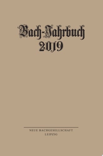 Bach-Jahrbuch 2019