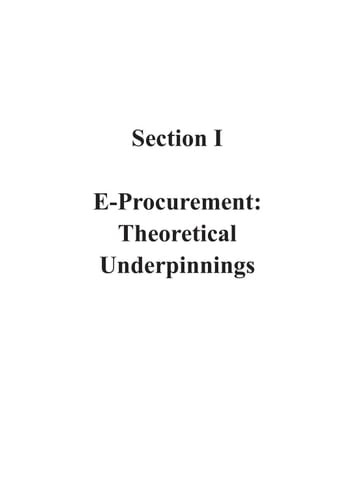 E-Procurement in Emerging Economies : Theory and Cases