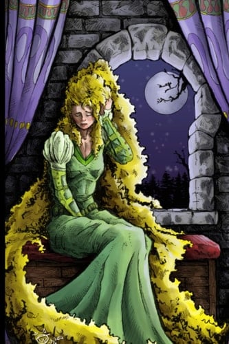 Rapunzel Fairy Tale Notebook: Dramatic Emotional Writing Fantasy Art Paperback Journal Book