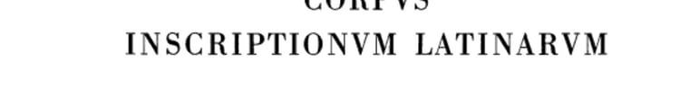 Corpvs inscriptionvm Latinarvm