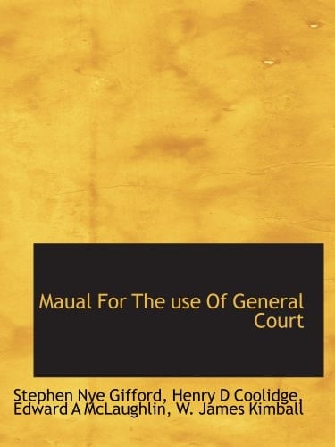 Maual For The use Of General Court