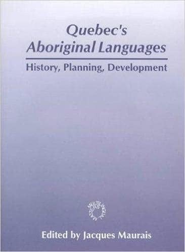 Quebec's Aboriginal Languages: History, Planning, and Development
