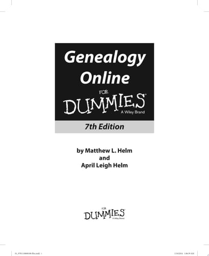 Genealogy Online For Dummies
