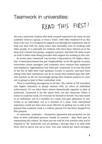 Student-Friendly Guide: Successful Teamwork! For undergraduates and taught postgraduates working on group projects