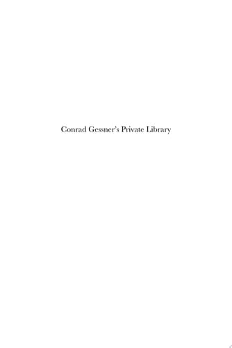 Conrad Gessner's Private Library