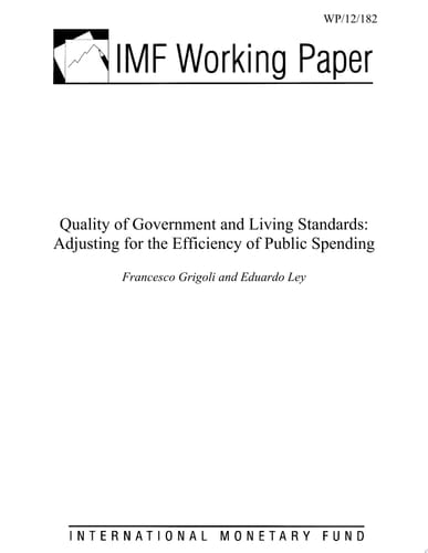 Quality of Government and Living Standards Adjusting for the Efficiency of Public Spending