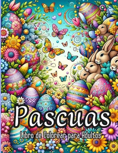 PASCUAS: Libro de Colorear para Adultos. 50 Diseños únicos para Colorear! (Spanish Edition)