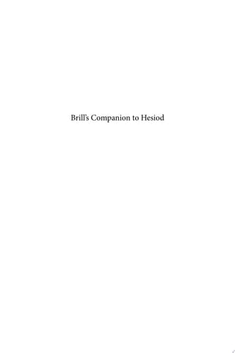 Brill's Companion to Hesiod