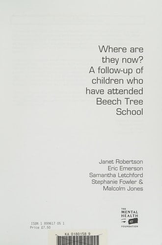 Where are They Now? A Follow-up of Children who Have Attended Beech Tree School