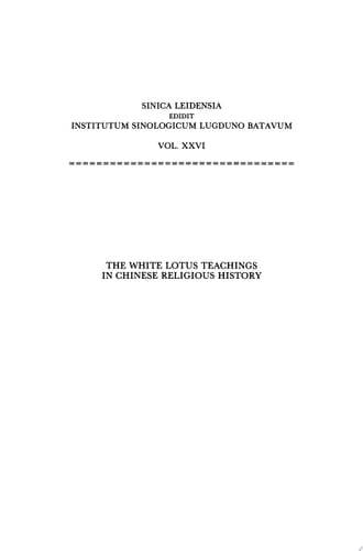The White Lotus Teachings in Chinese Religious History
