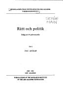 Rätt och politik: Inlägg på ett gränsområde (Publications of the Research Institute of the Åbo Akademi Foundation) (Swedish Edition)