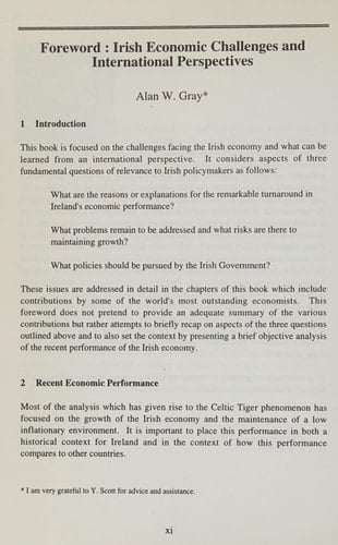 International Perspectives on the Irish Economy