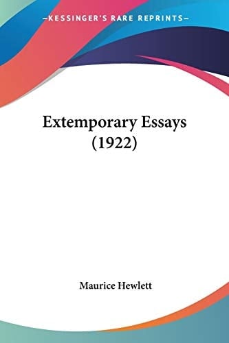 Extemporary Essays (1922)