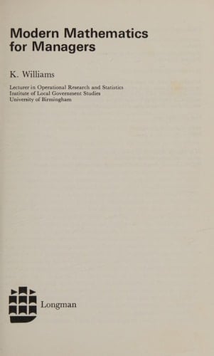 Modern Mathematics for Managers