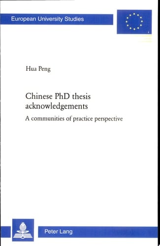 Chinese PhD Thesis Acknowledgements A Communities of Practice Perspective