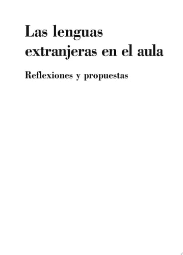 Las lenguas extranjeras en el aula Reflexiones y propuestas