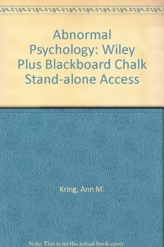 Wiley Plus Blackboard Chalk Stand-alone Access Forabnormal Psychology 10E