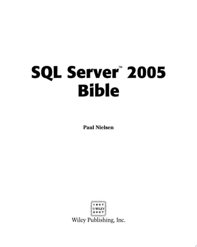 SQL Server 2005 Bible